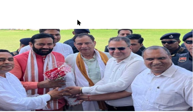 Haryana Chief Minister Shri Nayab Singh Saini being welcomed at PUCB
